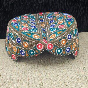 Men Traditional Sindhi Handmade Hat  Embroidery Cultural Sindhi Topi Cap